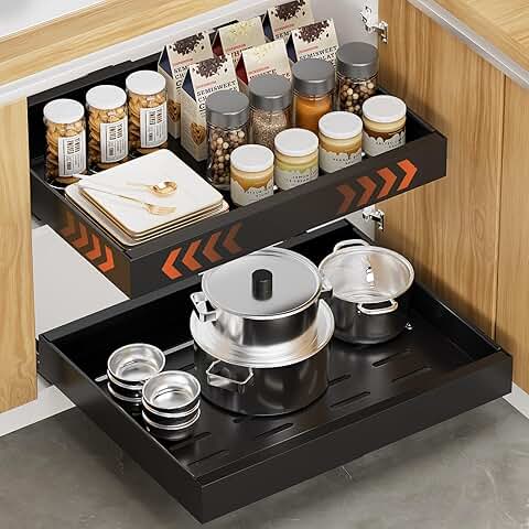 Expandable pull-out cabinet organizer with slide-out shelves