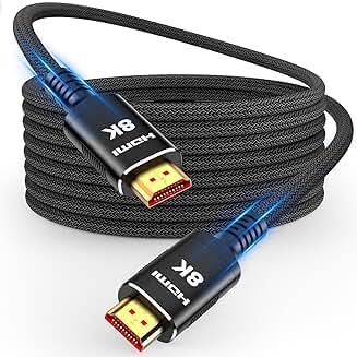8K 2.1 Fiber Optic HDMI Cable, 49 ft, 48Gbps