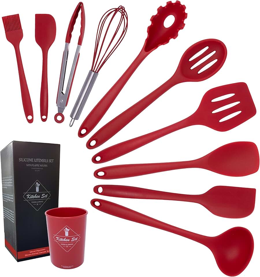 11-Piece Silicone Kitchen Utensil Set with Holder