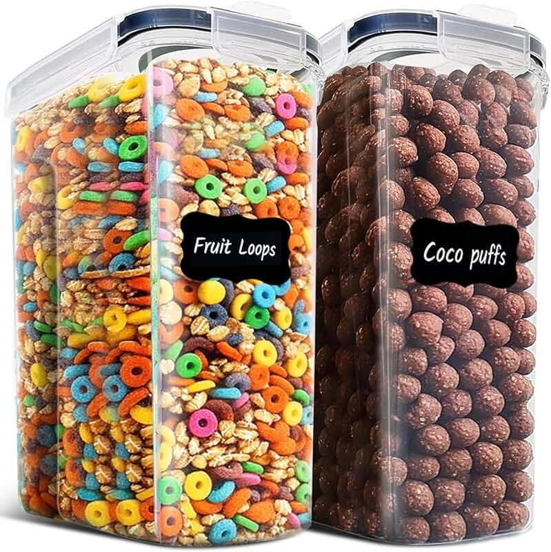 Six-piece airtight cereal storage container set