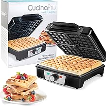 Four Square Belgian Waffle Maker with Nonstick Plates