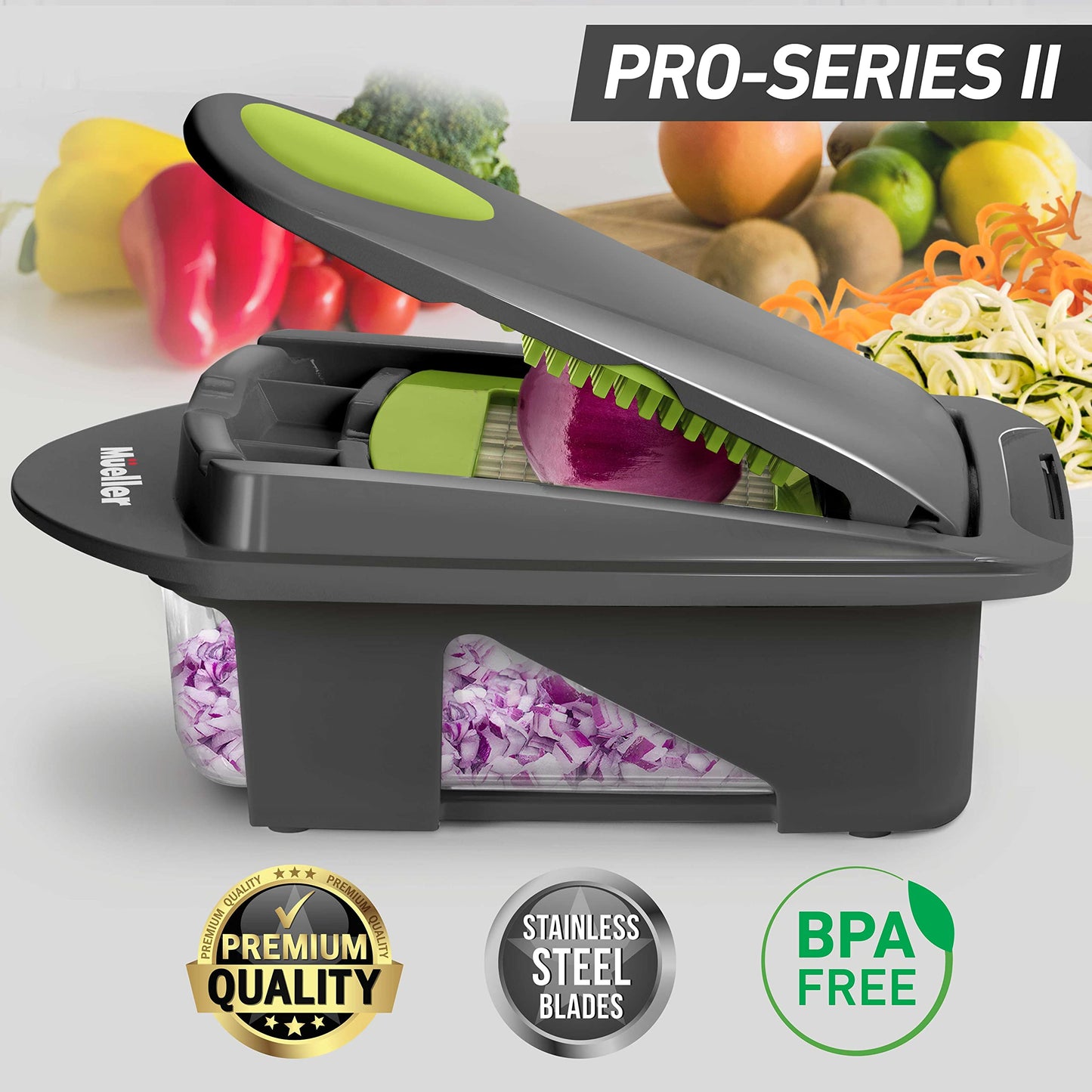Pro-Series All-in-One, 12 Blade Mandoline Slicer for Kitchen Vegetable Chopper, Vegetable Slicer and izer, Cutter, Dicer, Food Chopper, Grater, Kitchen Gadgets Sets with Container