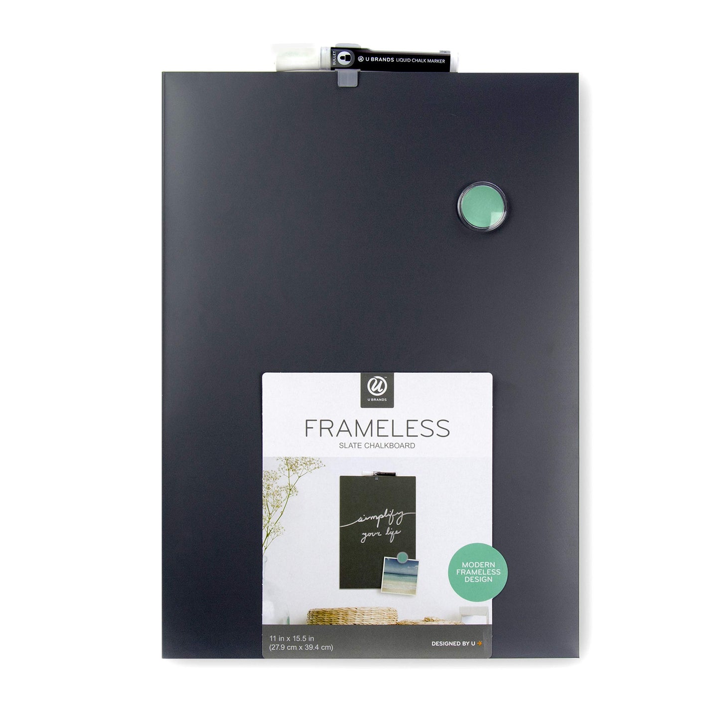 Magnetic Chalkboard, 11" x 15.5", Frameless, Matte Surface