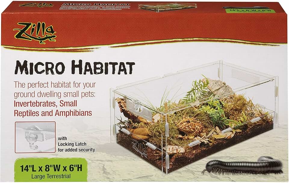 Micro Habitat Terrarium with Locking Latch for Insects