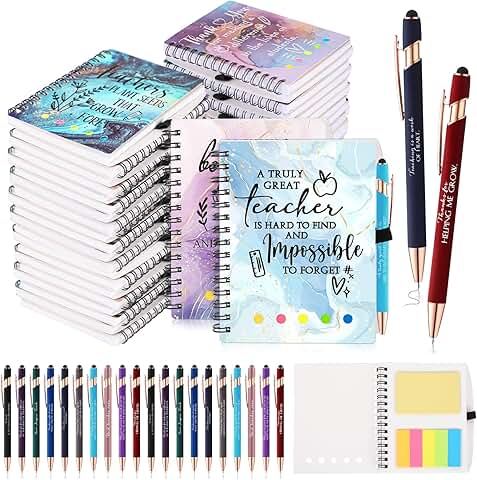 Christmas Teacher Appreciation Gift Sets with Notebooks and Pens