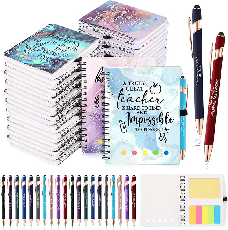 Christmas Teacher Appreciation Gift Sets with Notebooks and Pens
