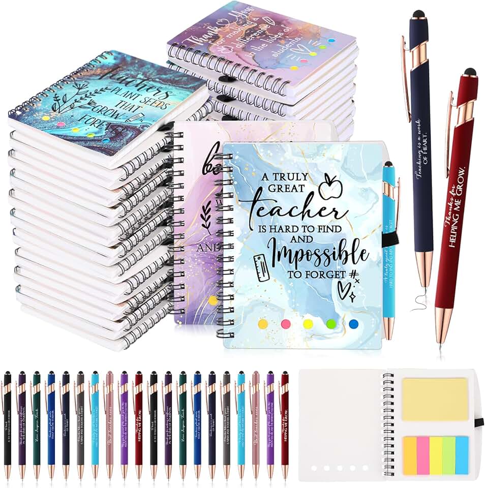 Christmas Teacher Appreciation Gift Sets with Notebooks and Pens