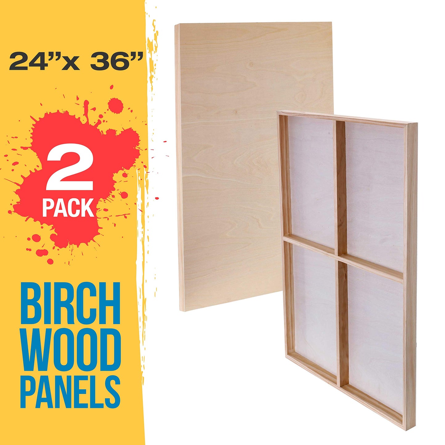 24" x 36" Birch Wood Paint Pouring Panel Boards Pack of 2