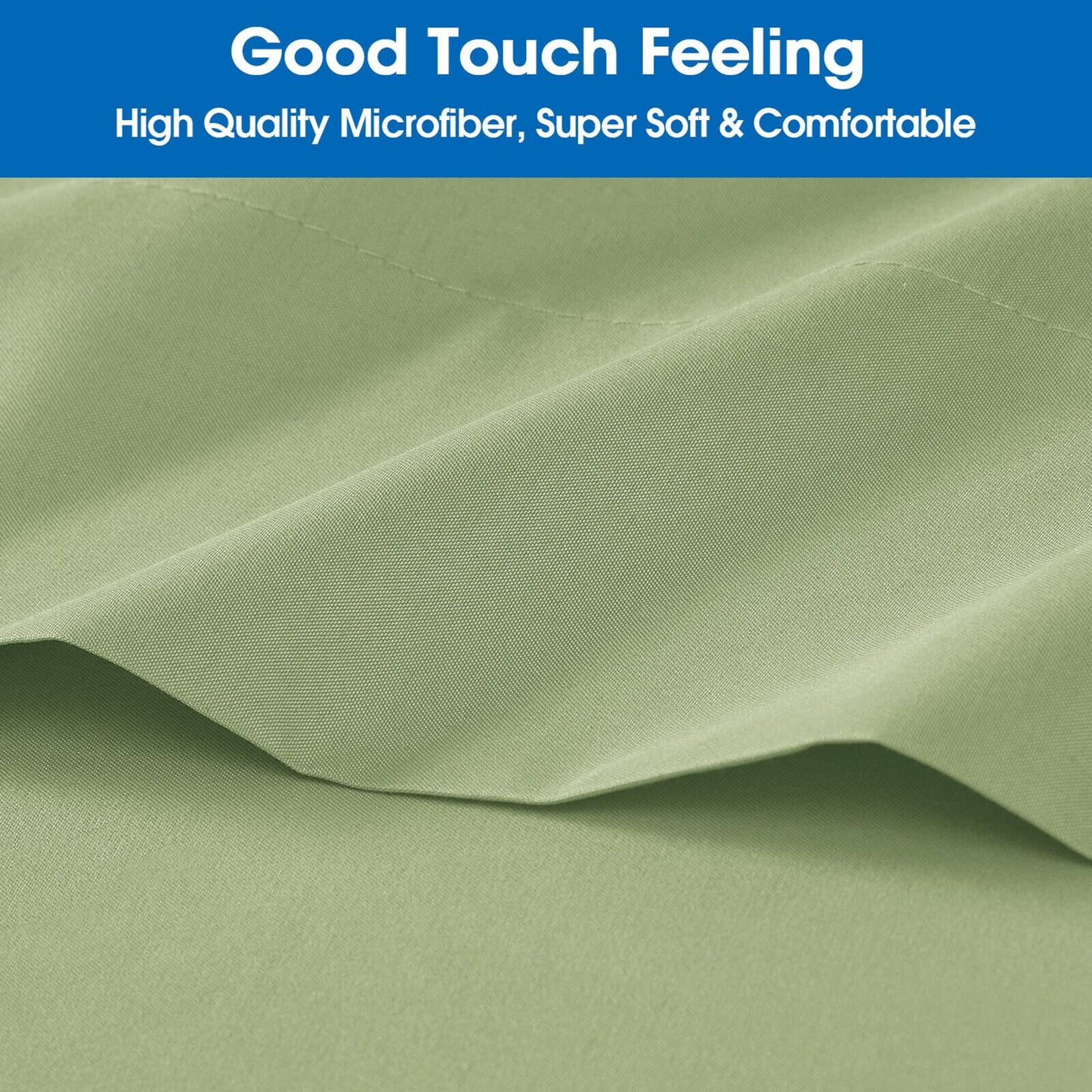 6 Piece Bed Sheets Set King, Sage Green), 1800 Bedding Soft Brushed Microfiber Sheets, Deep Pockets, Easy Care, Wrinkle  Fade Free