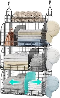 4-Tier Metal Hanging Closet Organizer with Dividers and Hooks