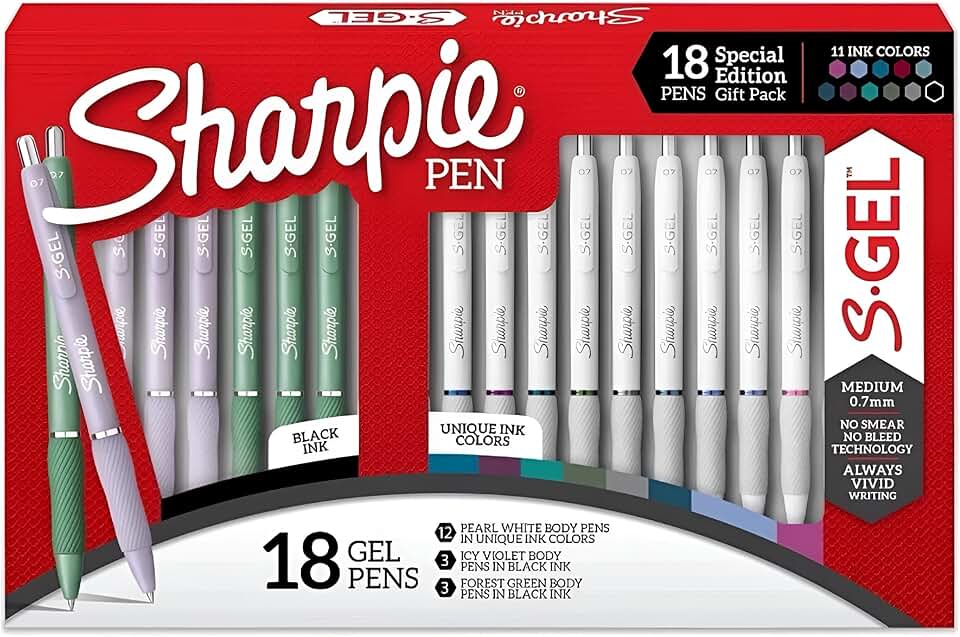 18 Assorted Gel Ink Pens with Vivid Colors