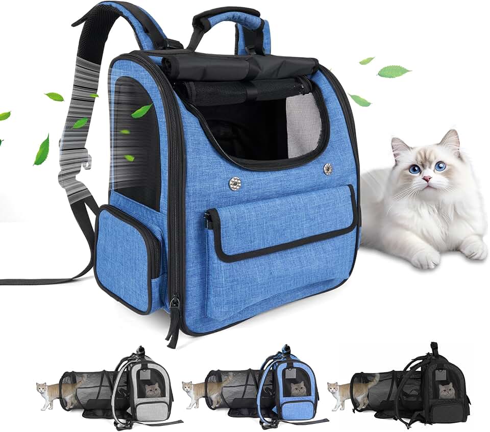 Expandable Cat and Small Dog Backpack for Travel