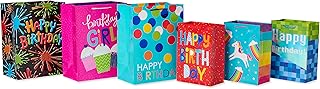 Birthday Gift Bag Assortment for Kids, 6 Bags