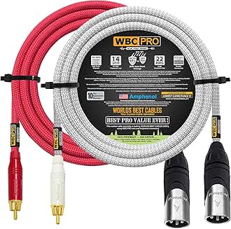8 Foot RCA to XLR Male Audio Cable Pair
