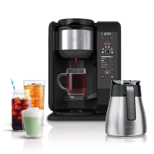 CP307 Hot and Cold Brewed System, Tea  Coffee Maker, with Auto-iQ, 6 Sizes, 5 Styles, 5 Tea Settings, 50 oz Thermal Carafe, Fr  Coffee  Tea Baskets, Dishwasher Safe Parts, Black