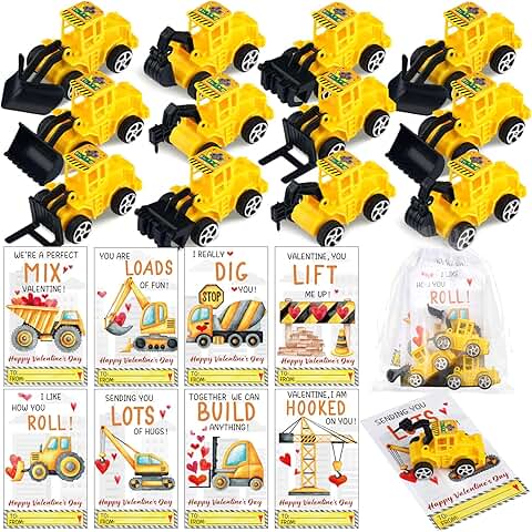 122 Valentine's Day Gifts for Kids with Vehicles Cards and Bags