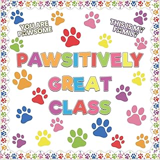 Dog paw print classroom decorations and cutouts
