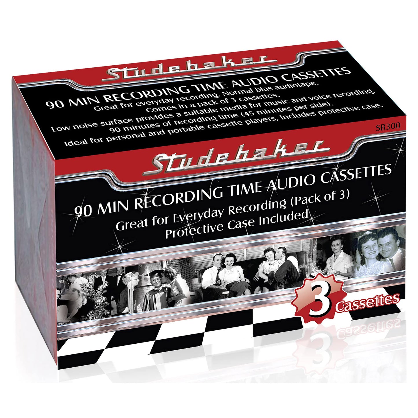 90 Minute Recording Time Blank Audio Cassettes (3-Pack)