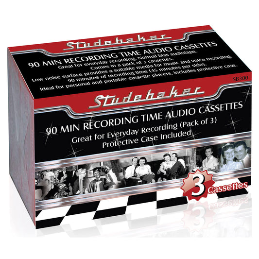 Three 90-minute blank audio cassette tapes