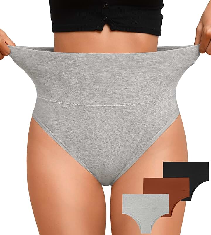 High Waist Tummy Control Cotton Bikini Underwear