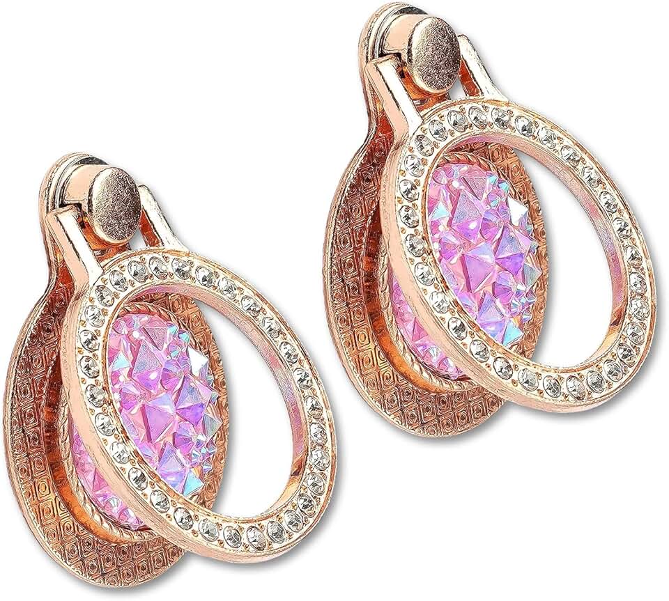 Two Packs of Glitter Gemstone Phone Ring Holders