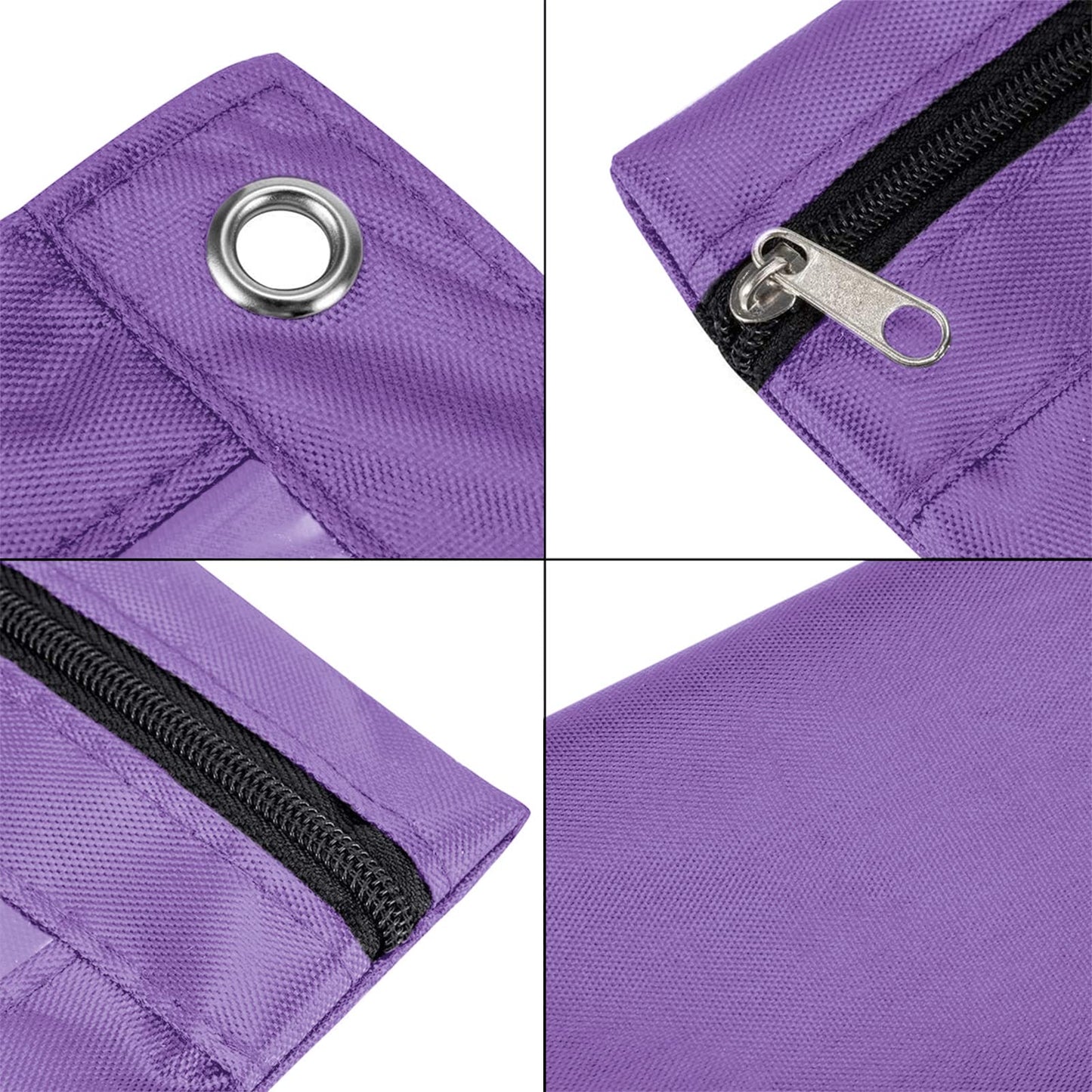 Purple 3-Ring Pencil Pouch with Clear Window