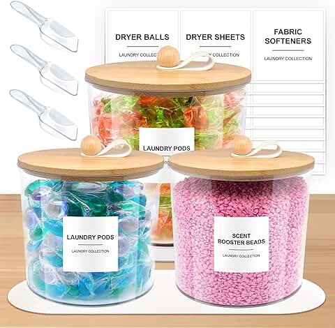 Laundry Pods Storage Jars with Handles and Lids