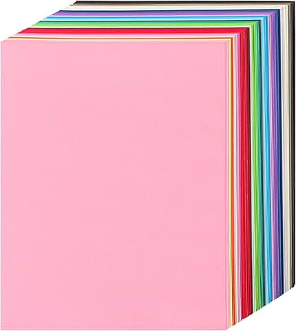 60 Sheets of Textured Colored Cardstock, 8.5 x 11 inches
