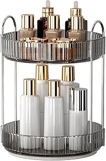 360° Rotating Makeup Organizer with 2 Tiers