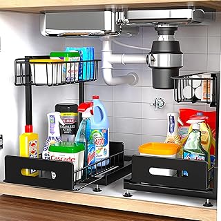 Two-Tier Pull-Out Under Sink Organizer for Kitchen and Bathroom
