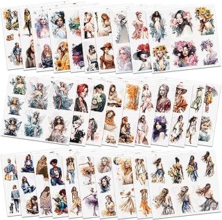 People Scrapbook Sticker Set with Diverse Girls and Women