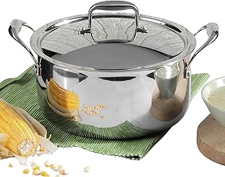 20cm stainless steel saucepot with lid, 3L