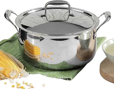 20cm stainless steel saucepot with lid, 3L