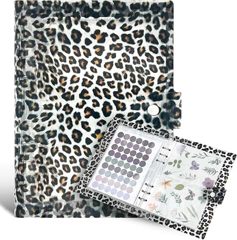 Leopard Print Sticker Organizer Binder with 20 Sheets
