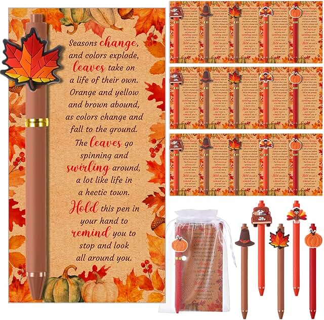 Fall Gift Set with Pens, Cards, and Bags
