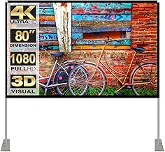 80-Inch Portable Outdoor Projector Screen with Carry Bag