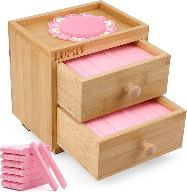 120 Facial Sponges with Bamboo Storage Box