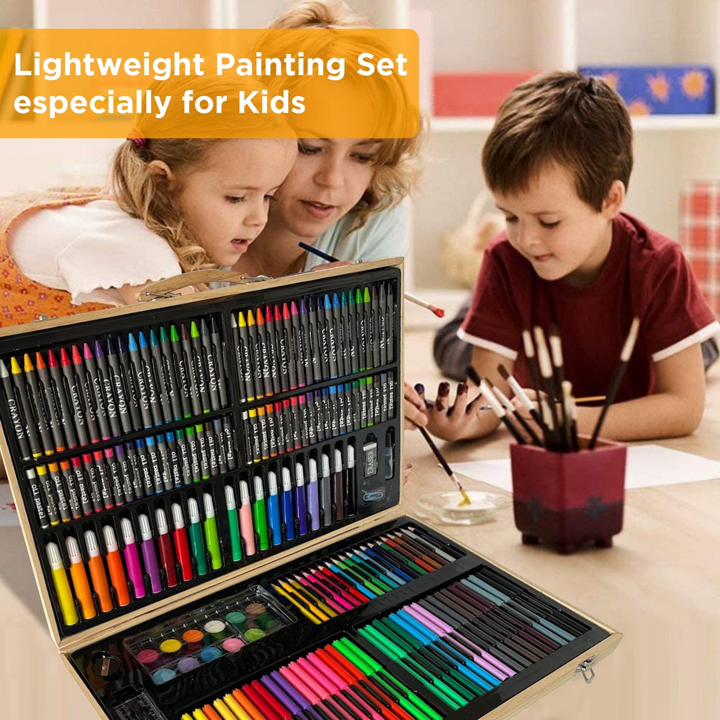 180 Piece Deluxe Art Set with Wooden Case
