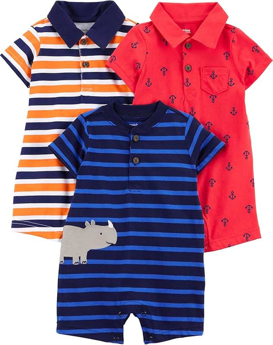 Three Baby Boy Rompers Pack