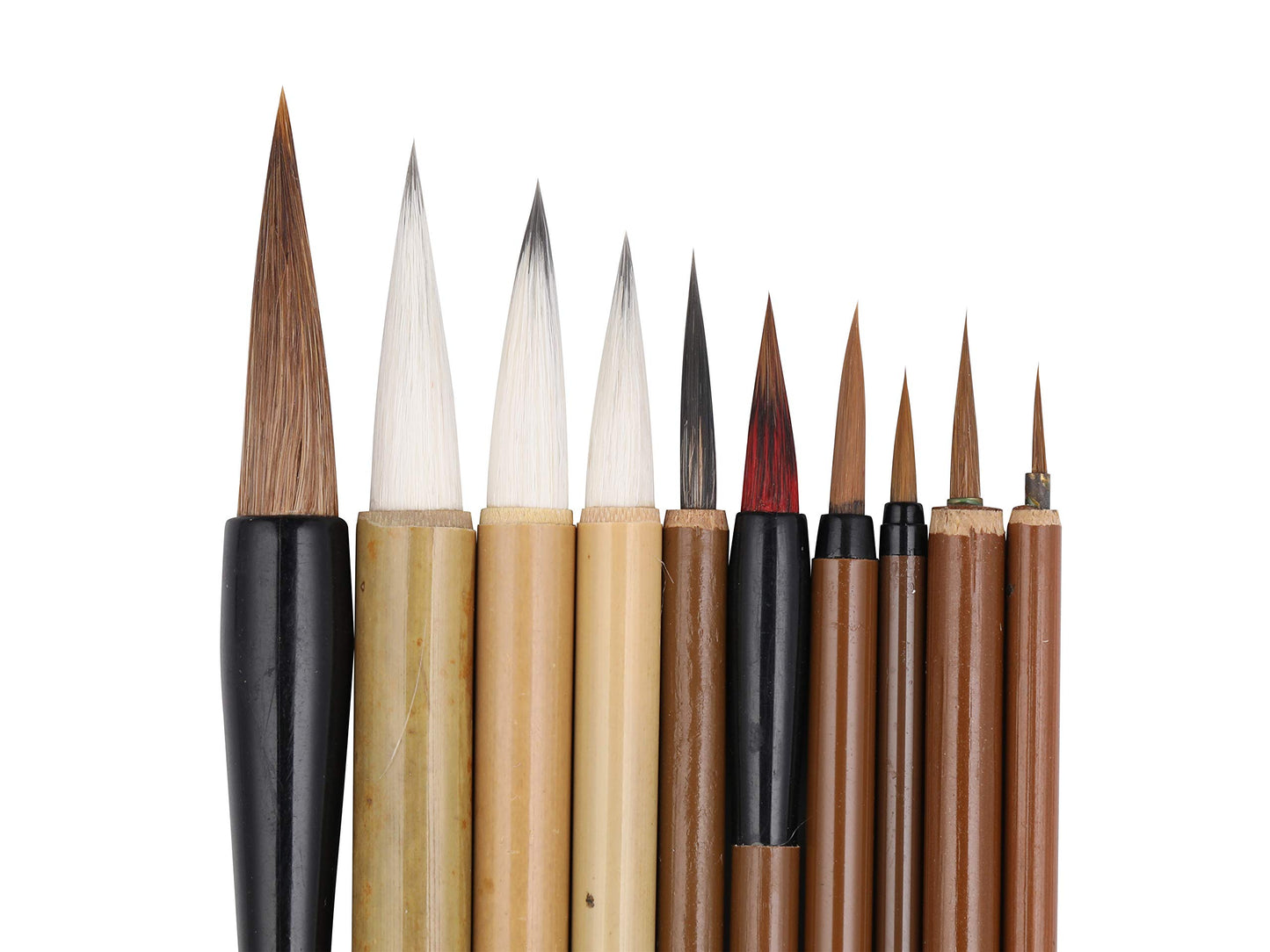 10 Pcs Chinese Calligraphy Brush Set with Bamboo Holder