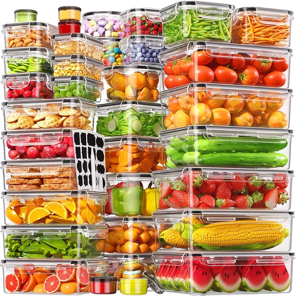 Set of 70 Airtight Food Storage Containers with Lids