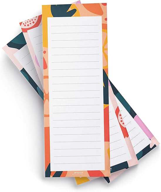 Set of Three Fruit Print Shopping List Notepads