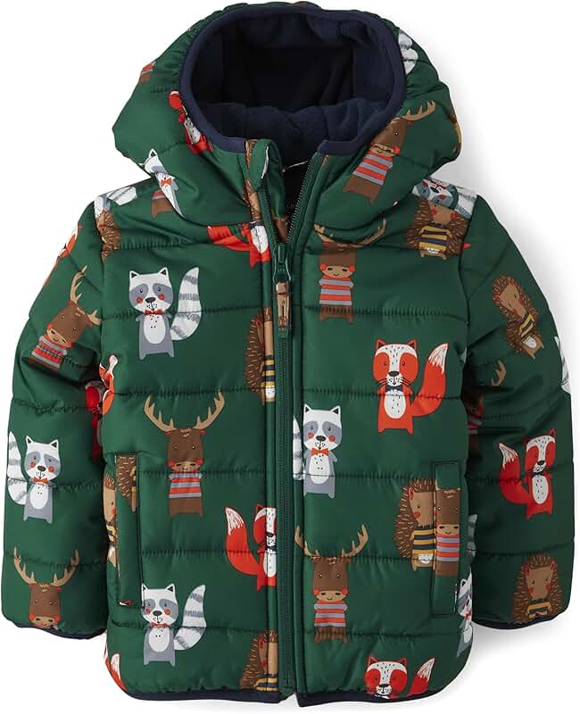 Baby Boys and Toddler Medium Weight Wind and Water-Resistant Puffer Jacket