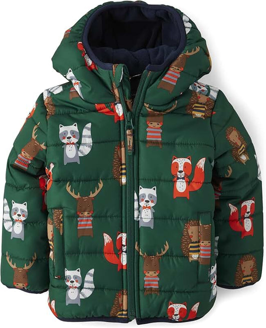 Baby Boys and Toddler Medium Weight Wind and Water-Resistant Puffer Jacket