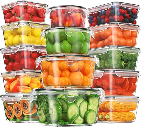 28-piece large food storage container set with lids