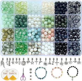 8mm Crackle Glass Beads for Jewelry Making, 600 Pieces