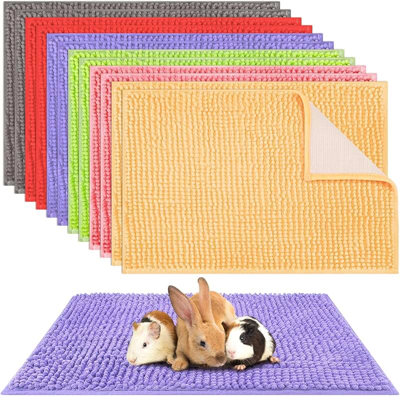 12 Pcs Guinea Pig Cage Bedding and Mat Set