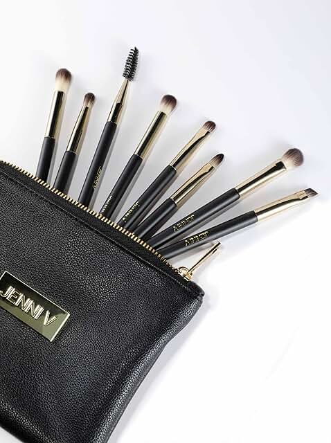 14-Piece Travel Makeup Brush Set with Leather Case