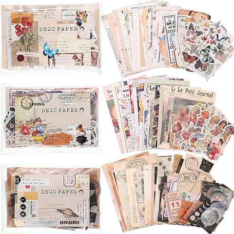 600 Vintage Scrapbook Stickers for Journals and Crafts