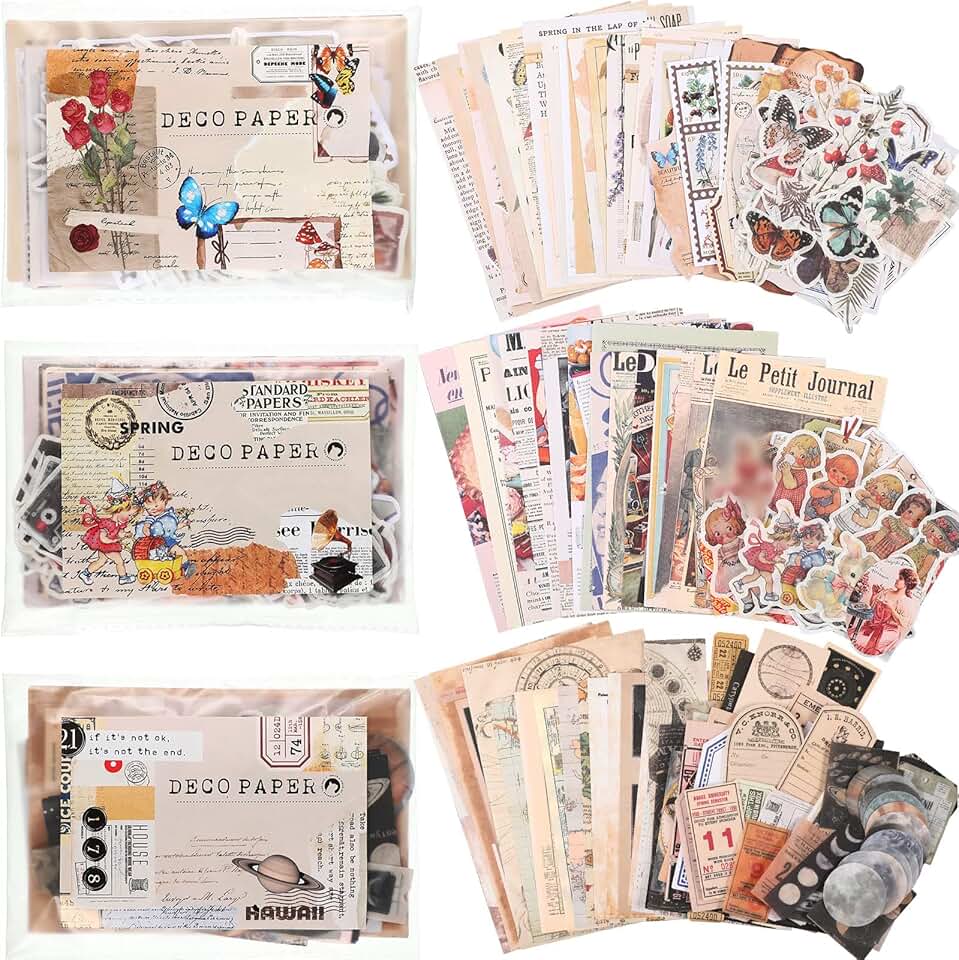 600 Vintage Scrapbook Stickers for Journals and Crafts